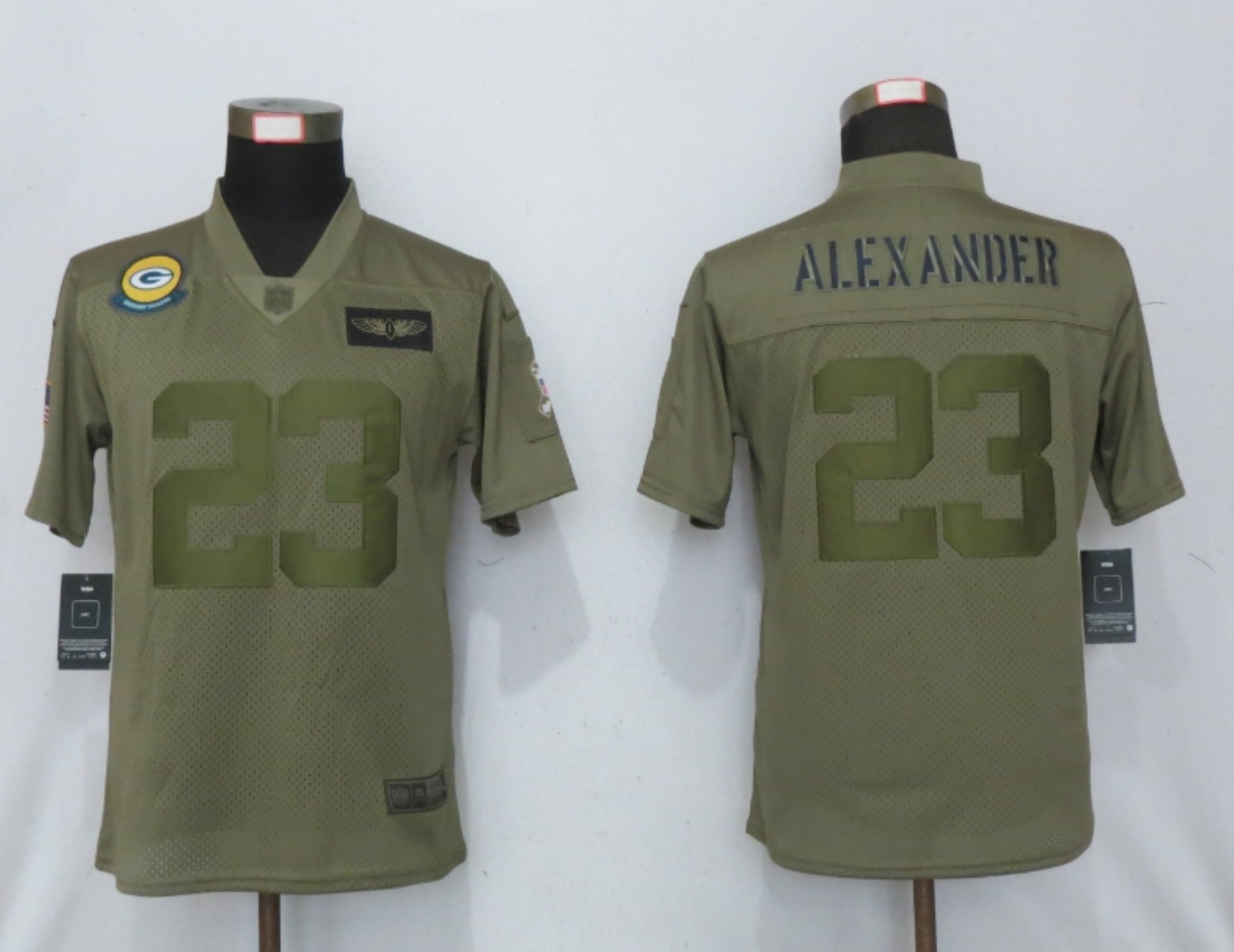 Women New Nike Green Bay Packers #23 Alexander Nike Camo 2019 Salute to Service limited jersey